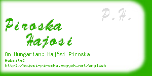 piroska hajosi business card